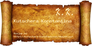 Kutschera Konstantina névjegykártya